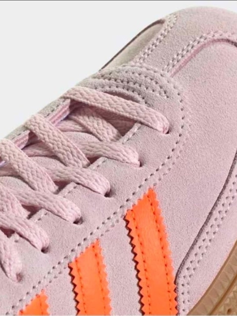 adidas Women's Gazelle Spezial Suede Sneaker - Pink with Orange Stripes - Picture 4 of 10